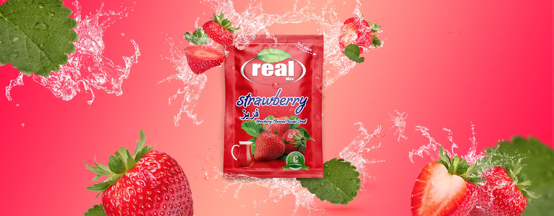 Real Mix Çilek aromalı toz içecek